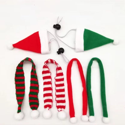 Hamster Christmas Halloween Costume Guinea Pig Small Pet Hat Scarf Headwear Pet Outfits for Chinchilla Rabbit Bunny Accessories